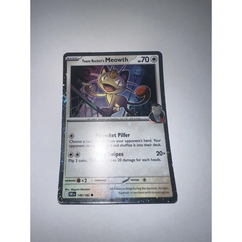 Team Rocket's Meowth (Cosmos Holo) Cards Pokemon Card 149/182 NM Near mint
